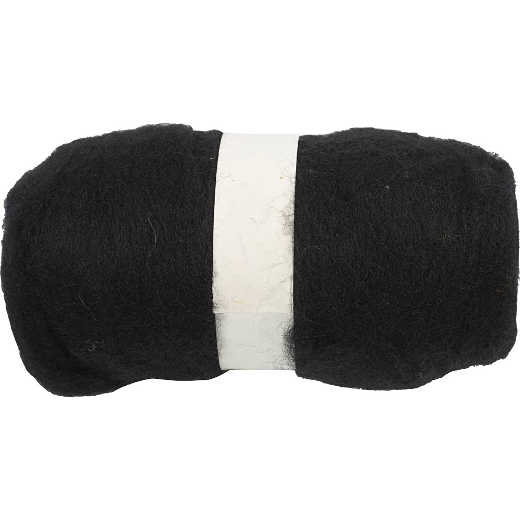 Lana cardada negro 100 g