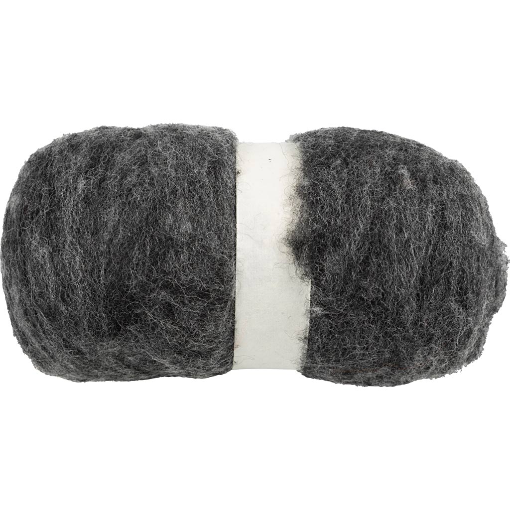 Lana cardada gris oscuro 100 g
