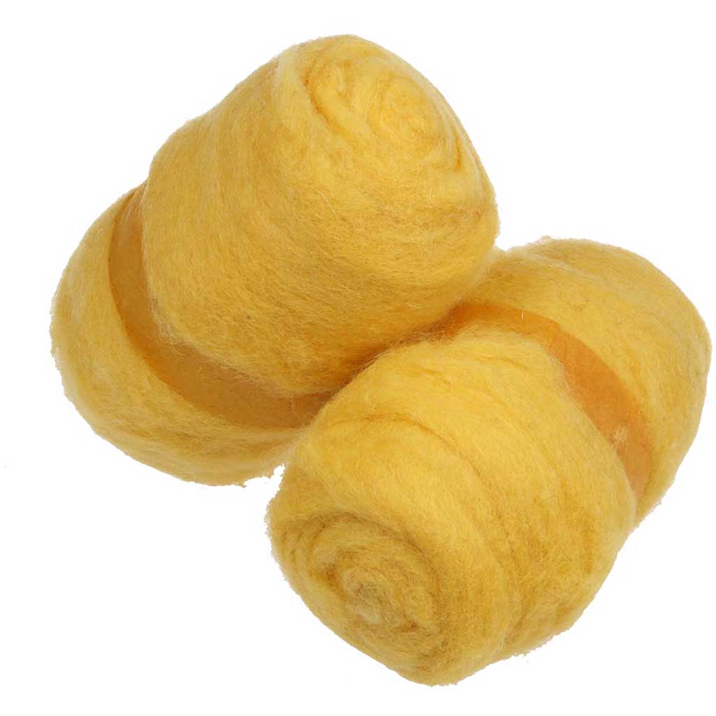 Lana cardada amarillo 100 g