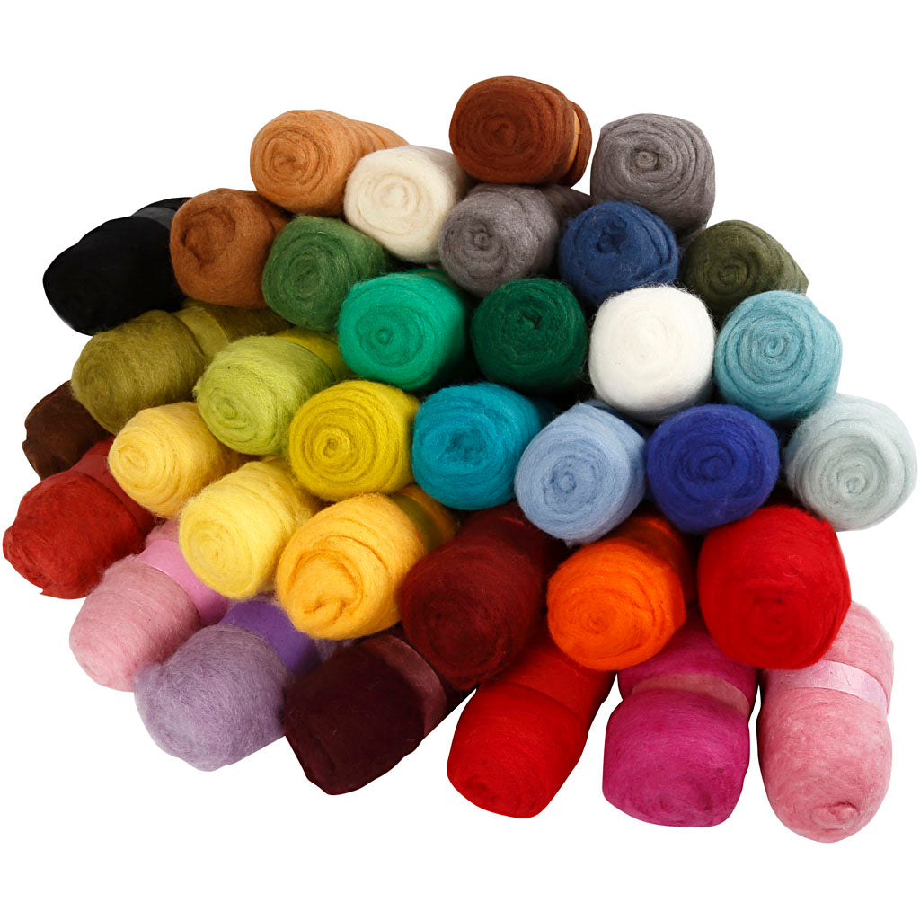 Lana cardada colores surtidos 100 g