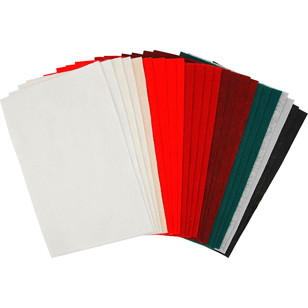 Fieltro para manualidades colores surtidos 20x30 cm 200 g — 24 hojas surt. (1 pack)