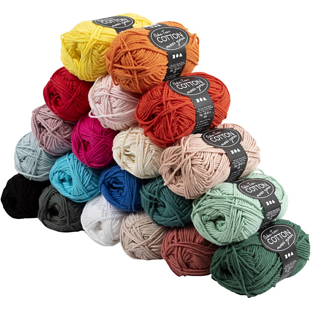 Hilo de algodón colores surtidos n.º 8/8 L: 80-85 m 50 g