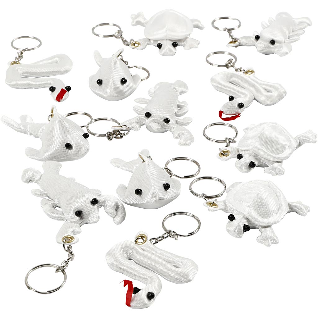 Figuras de tela con llavero blanco — 4x3 ud (1 pack)