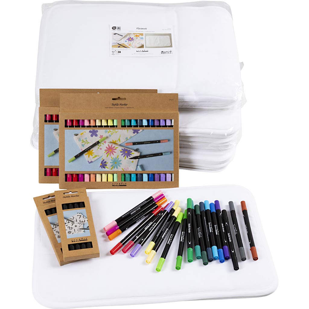 Kit en grupo: pinta tus manteles colores surtidos 30x45 cm — 30 ud (1 pack)