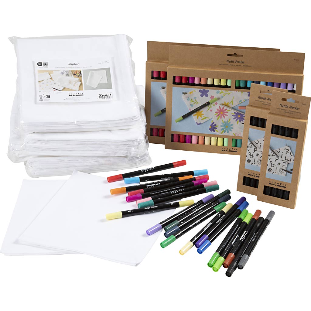 Kit en grupo: pinta tus servilletas colores surtidos 42x42 cm — 60 ud (1 pack)