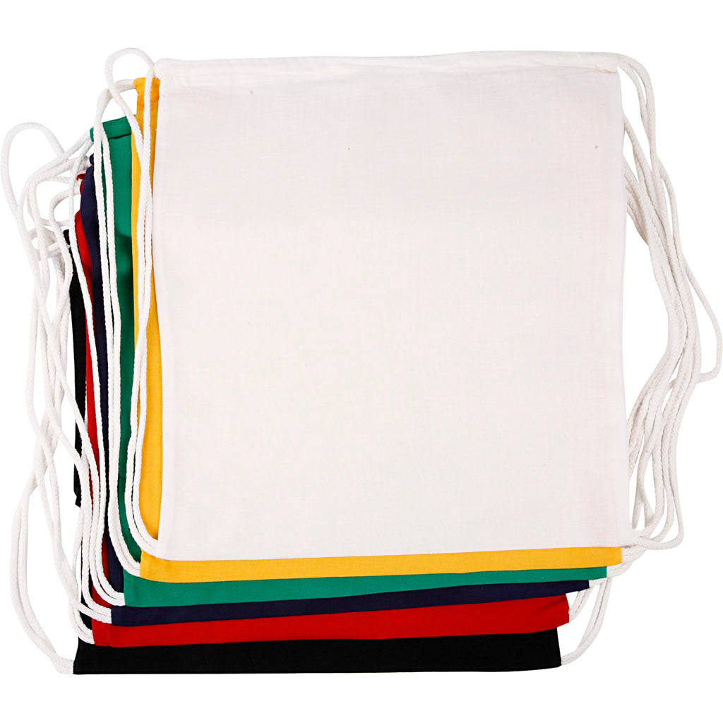 Bolsa con cordón colores surtidos 37x41 cm 135 g — 6 ud (1 pack)