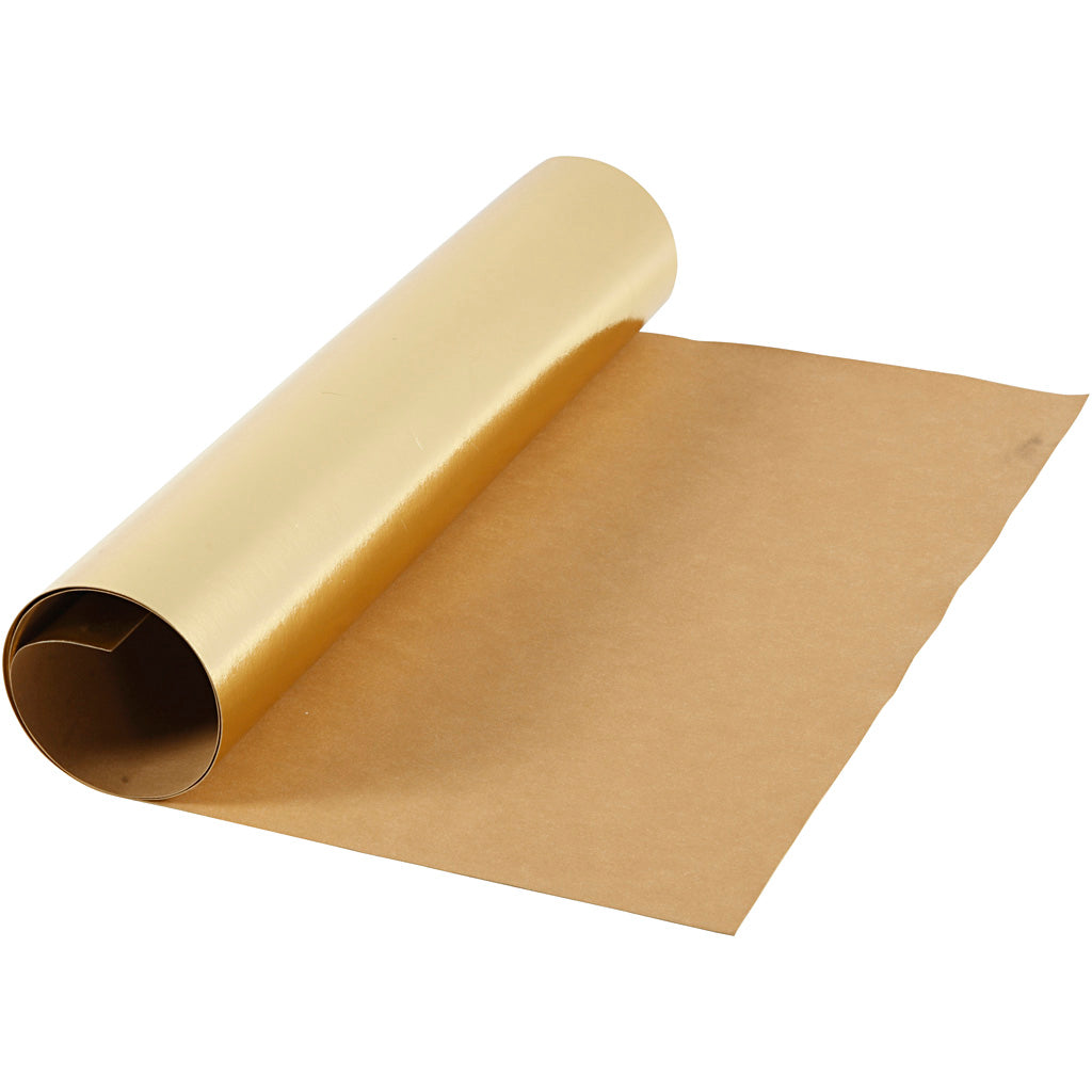 Papel imitación piel dorado 350 g — 1 m (1 rollo)