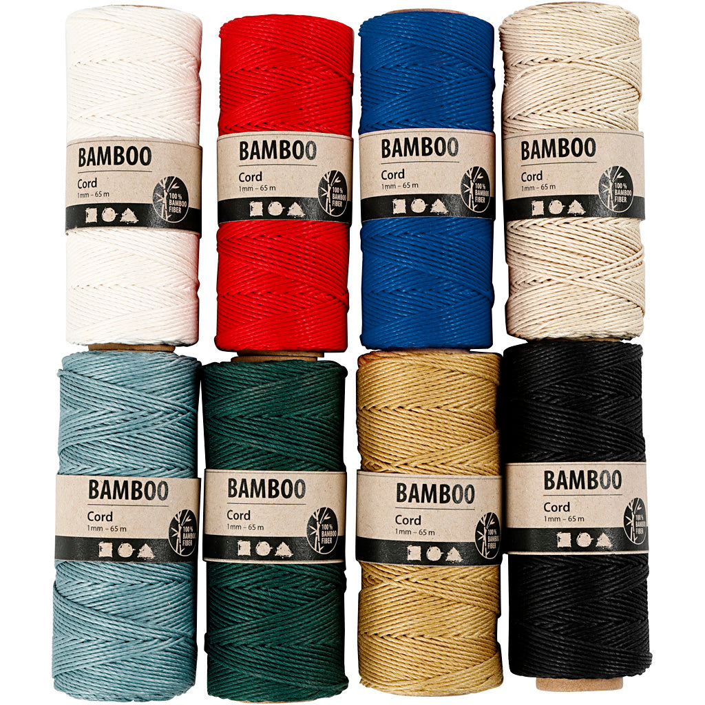Cordón de bambú colores surtidos — 8x65 m (1 set)
