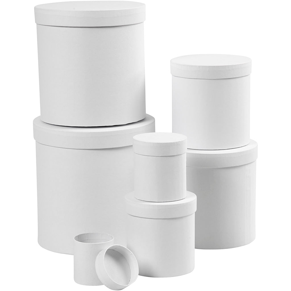 Cajas blanco redondo — 7 ud (1 set)