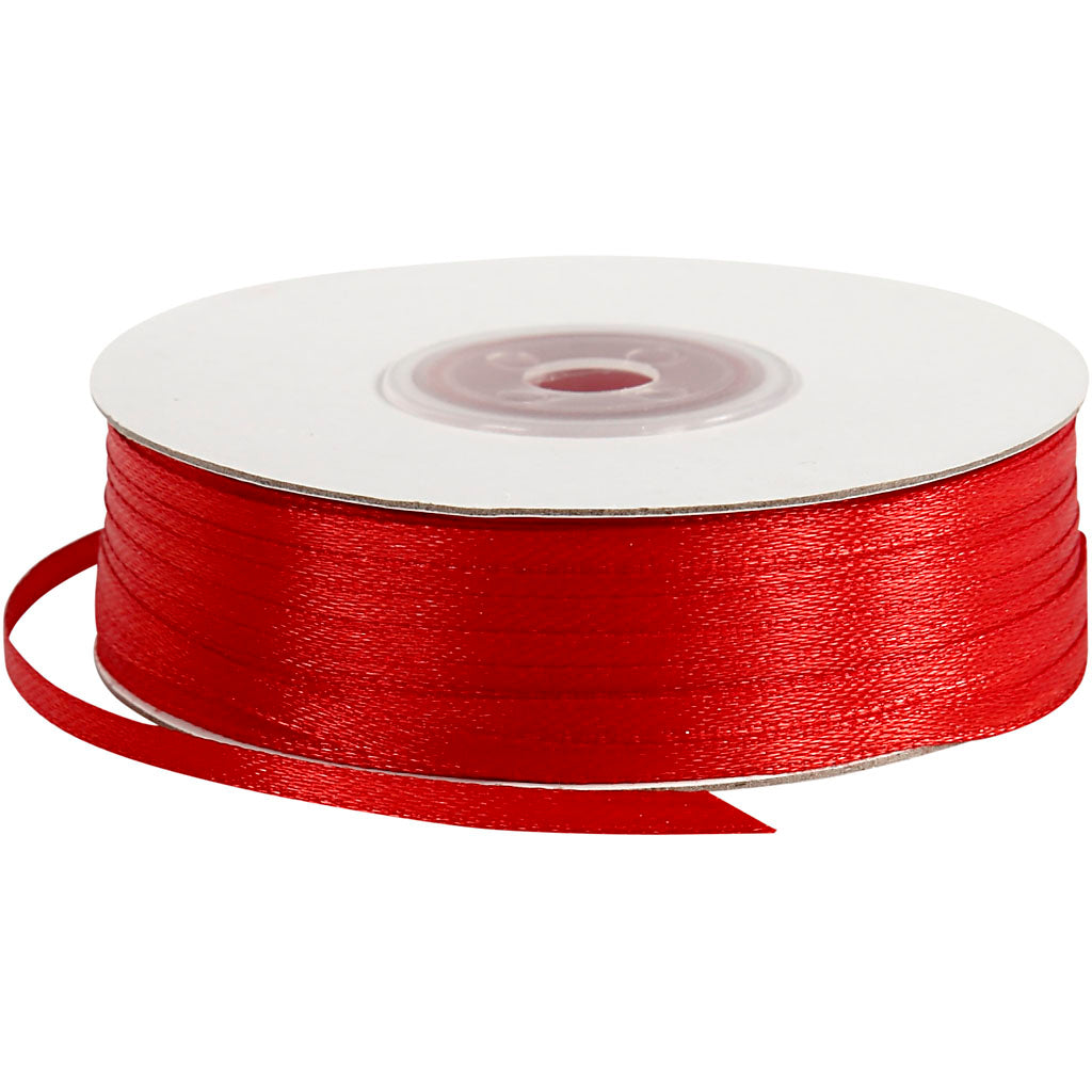 Cinta de satén rojo — 100 m (1 rollo)