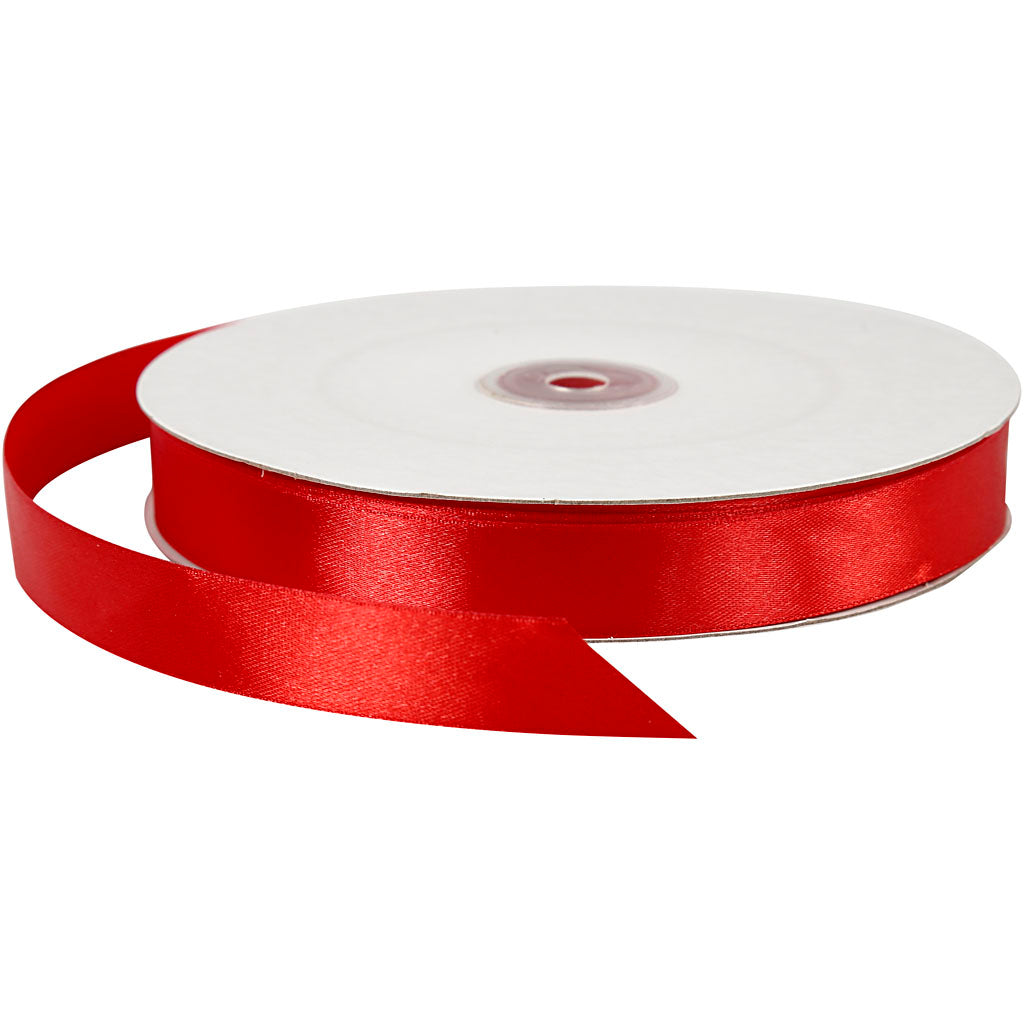 Cinta de satén rojo — 100 m (1 rollo)