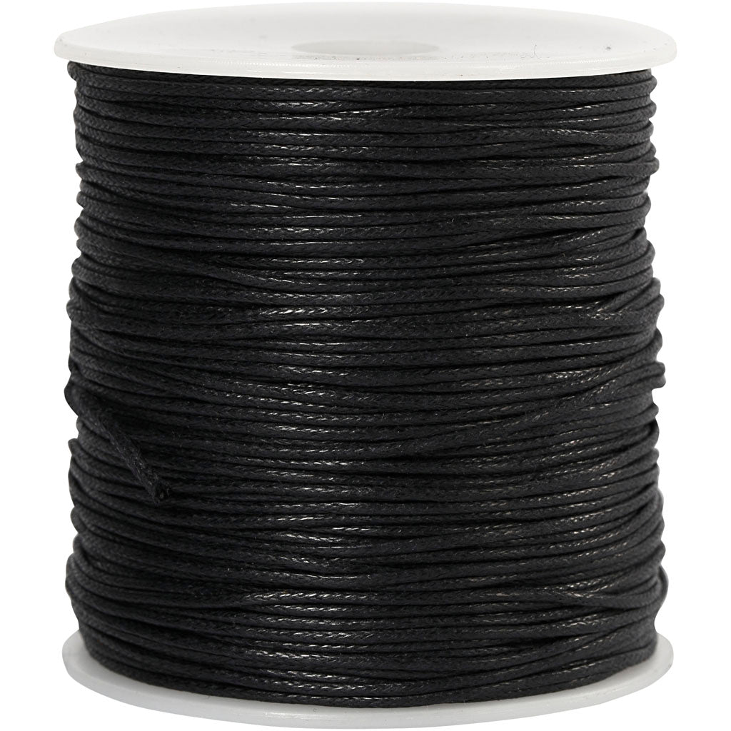 Cordón de algodón negro — 100 m (1 pack)