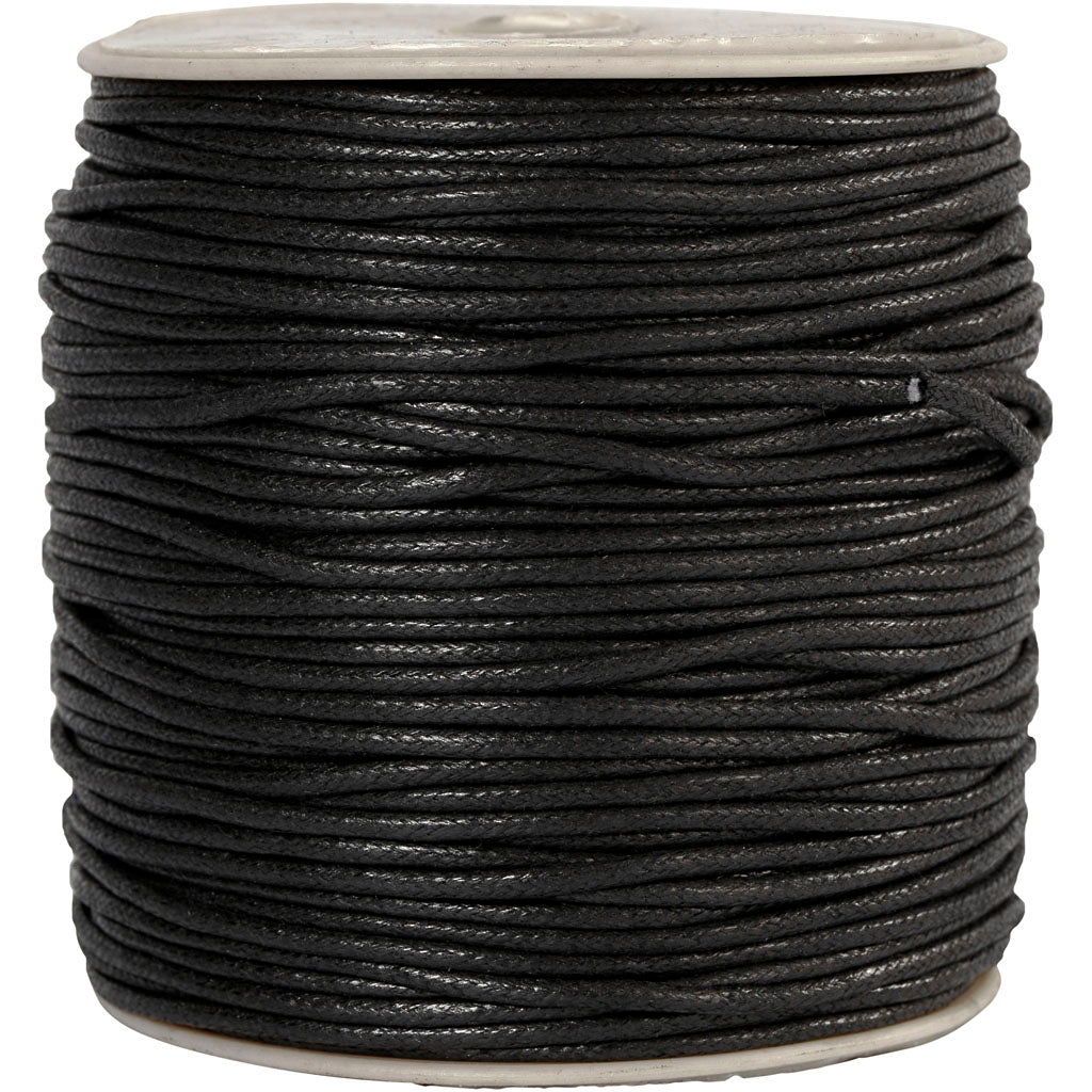 Cordón de algodón negro — 100 m (1 pack)
