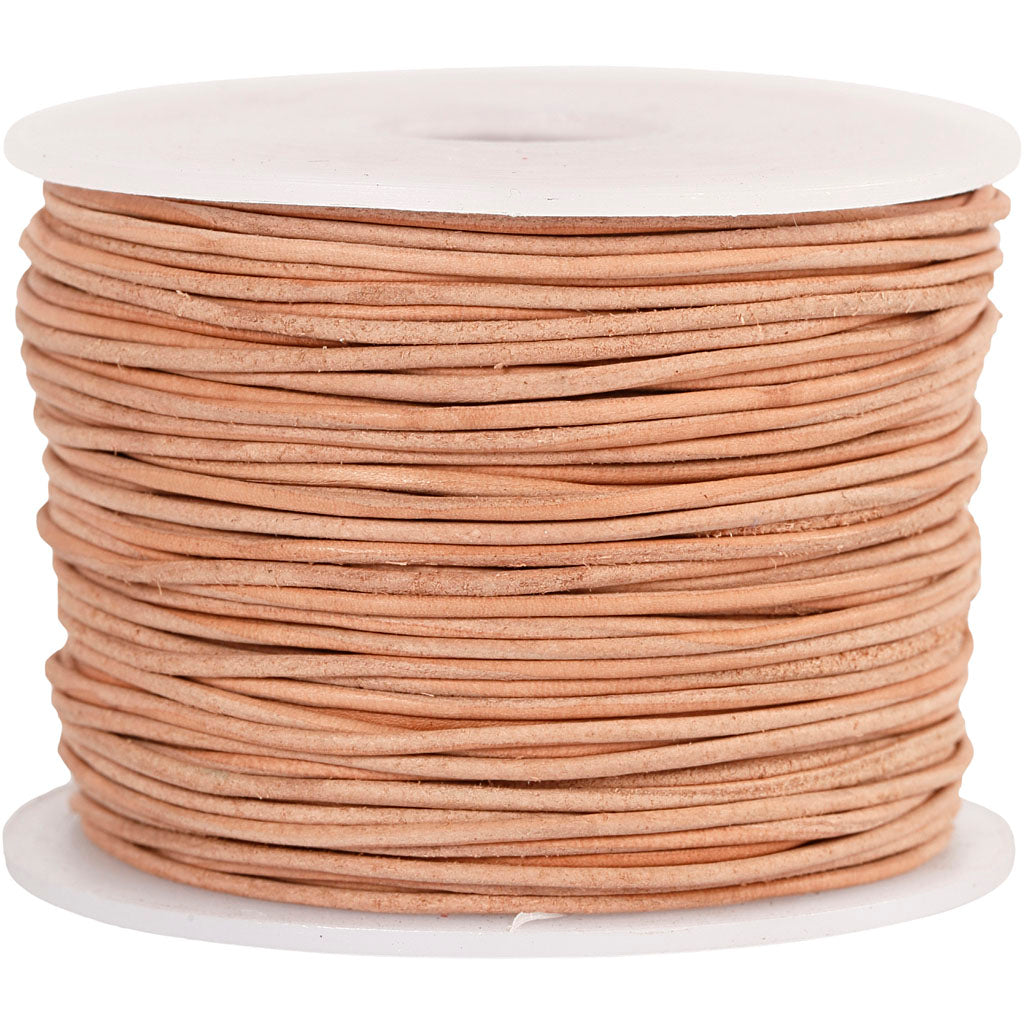 Cordón de cuero beis — 50 m (1 rollo)