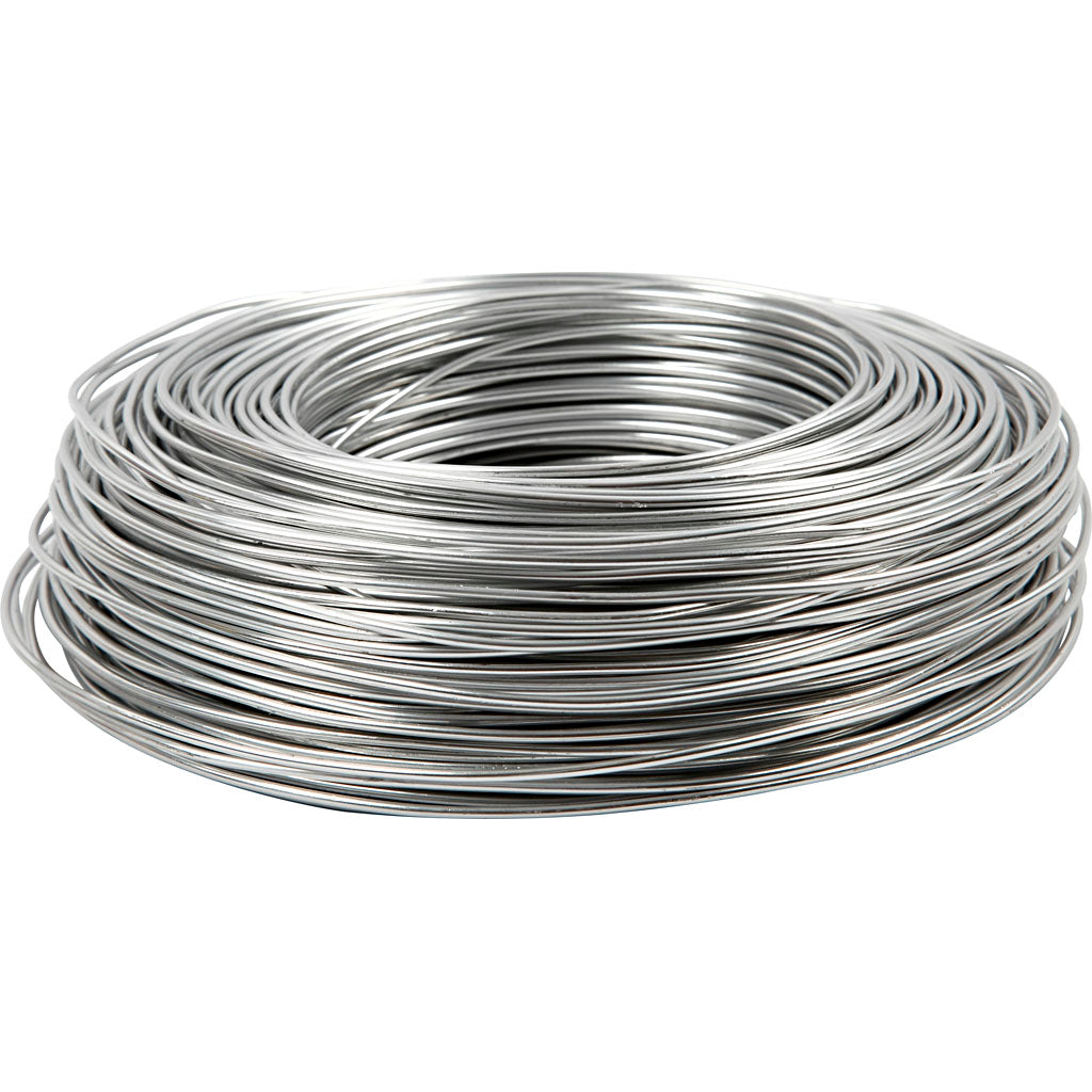 Alambre de aluminio plateado redondo — 100 m (1 rollo)