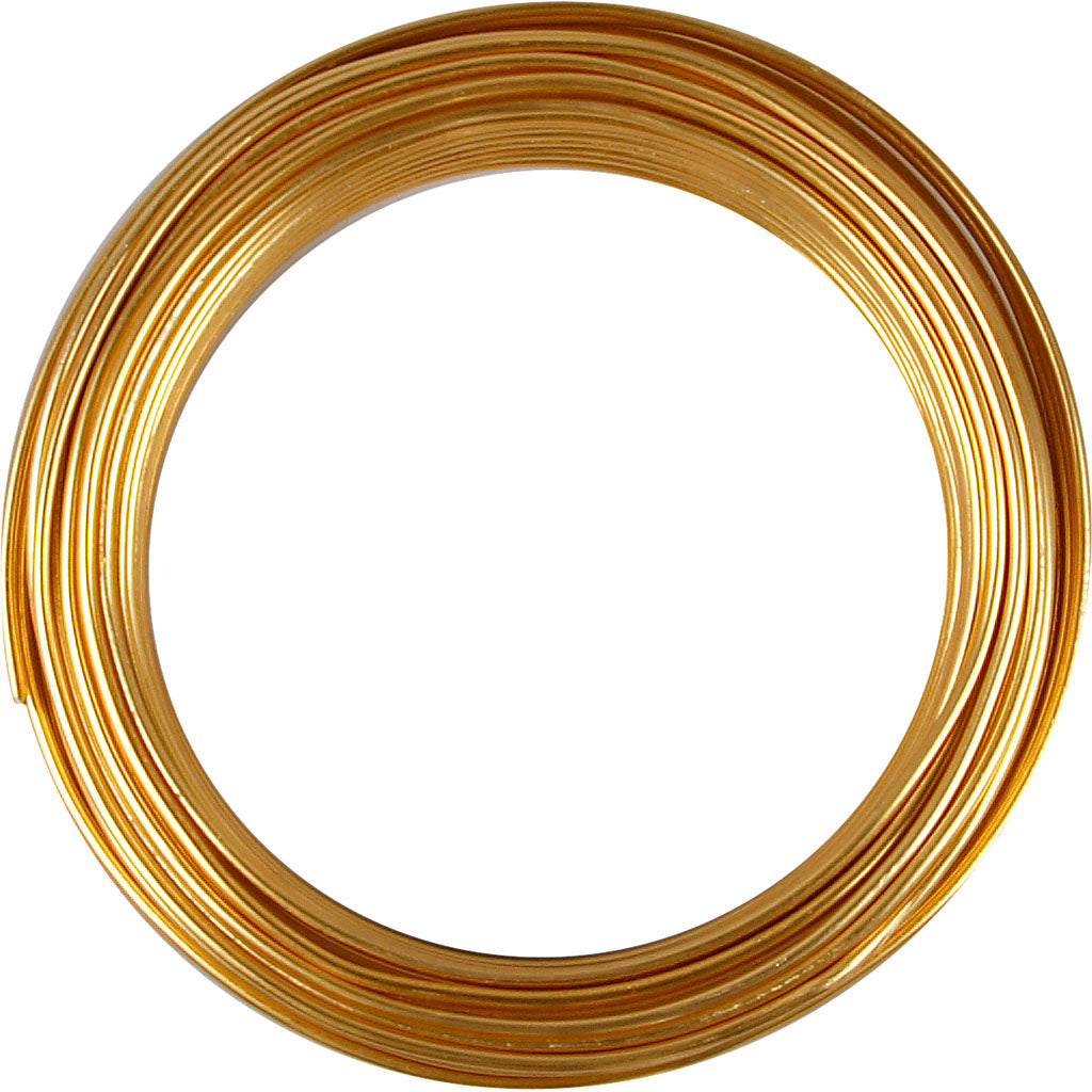 Alambre de aluminio dorado redondo — 29 m (1 rollo)