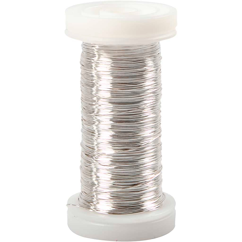 Alambre plateado 50 g — 100 m (1 rollo)