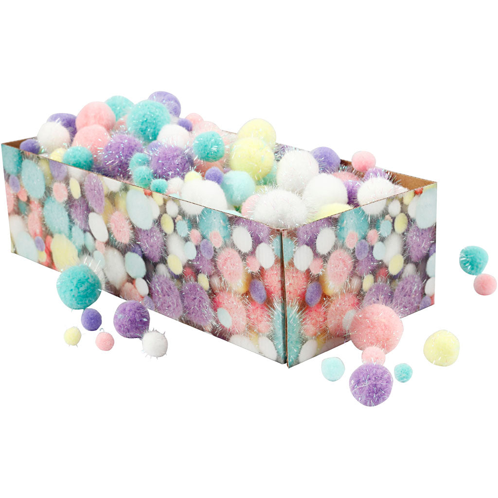 Pompones colores pastel — 400 ud (1 pack)