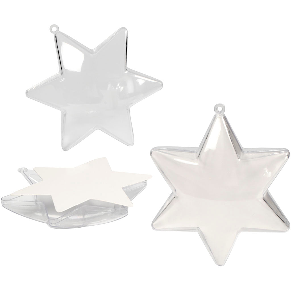 Estrella de decoración transparente — 5 ud (1 pack)