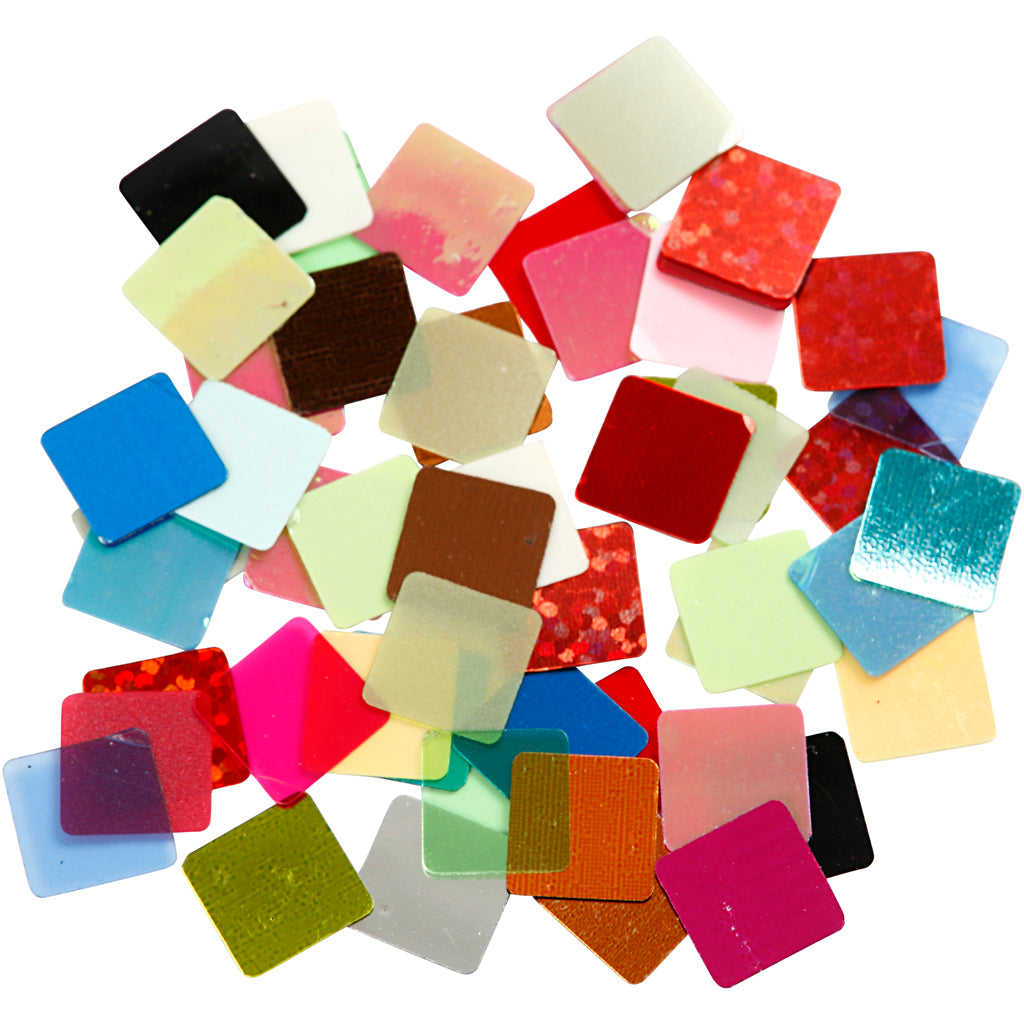 Teselas de mosaico con foil colores surtidos 10x10 mm 250 g