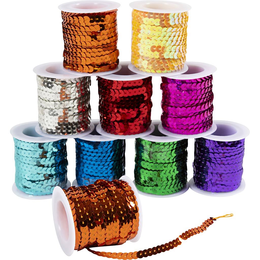 Cinta con lentejuelas metalizado — 10x10 m (1 pack)