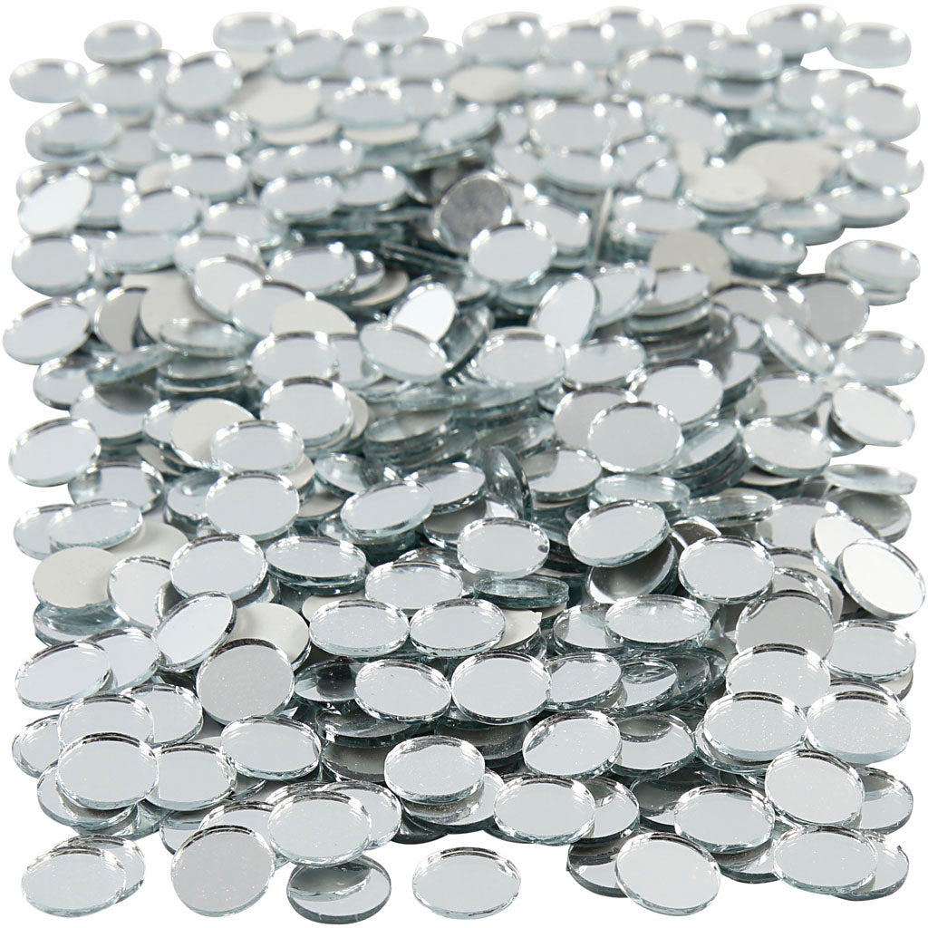 Teselas de mosaico tipo espejo redondo ⌀ 10 mm — 500 ud (1 pack)