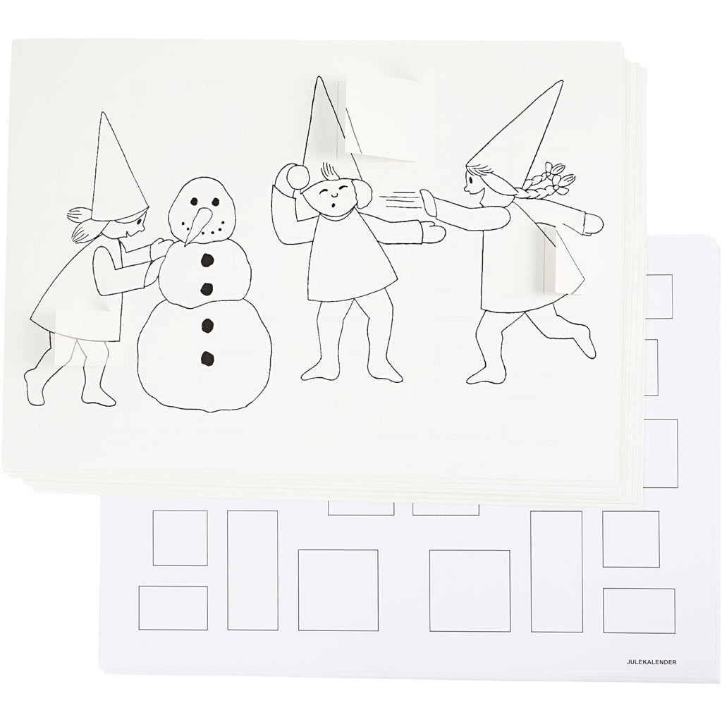 Calendario Adviento elfos blanco A3 — 30 ud (1 pack)