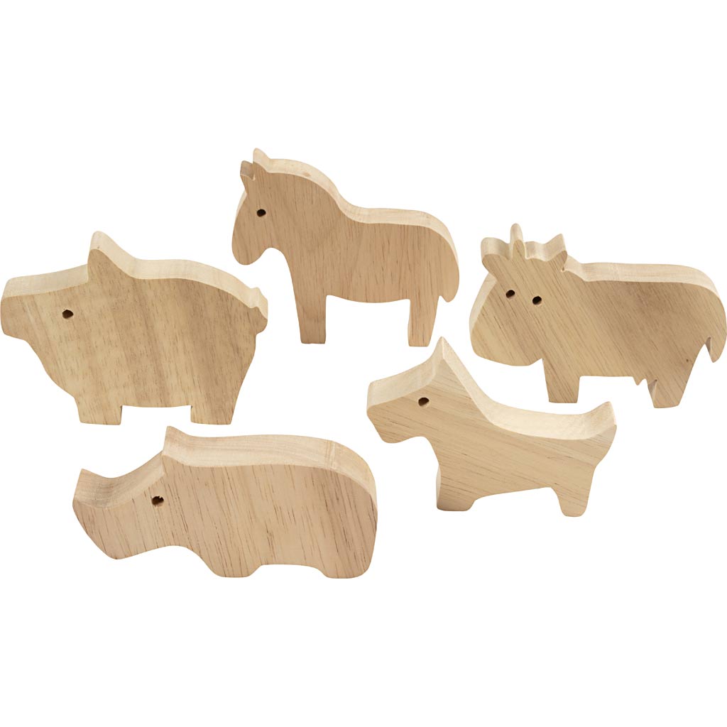 Animales de madera — 10 ud (1 pack)