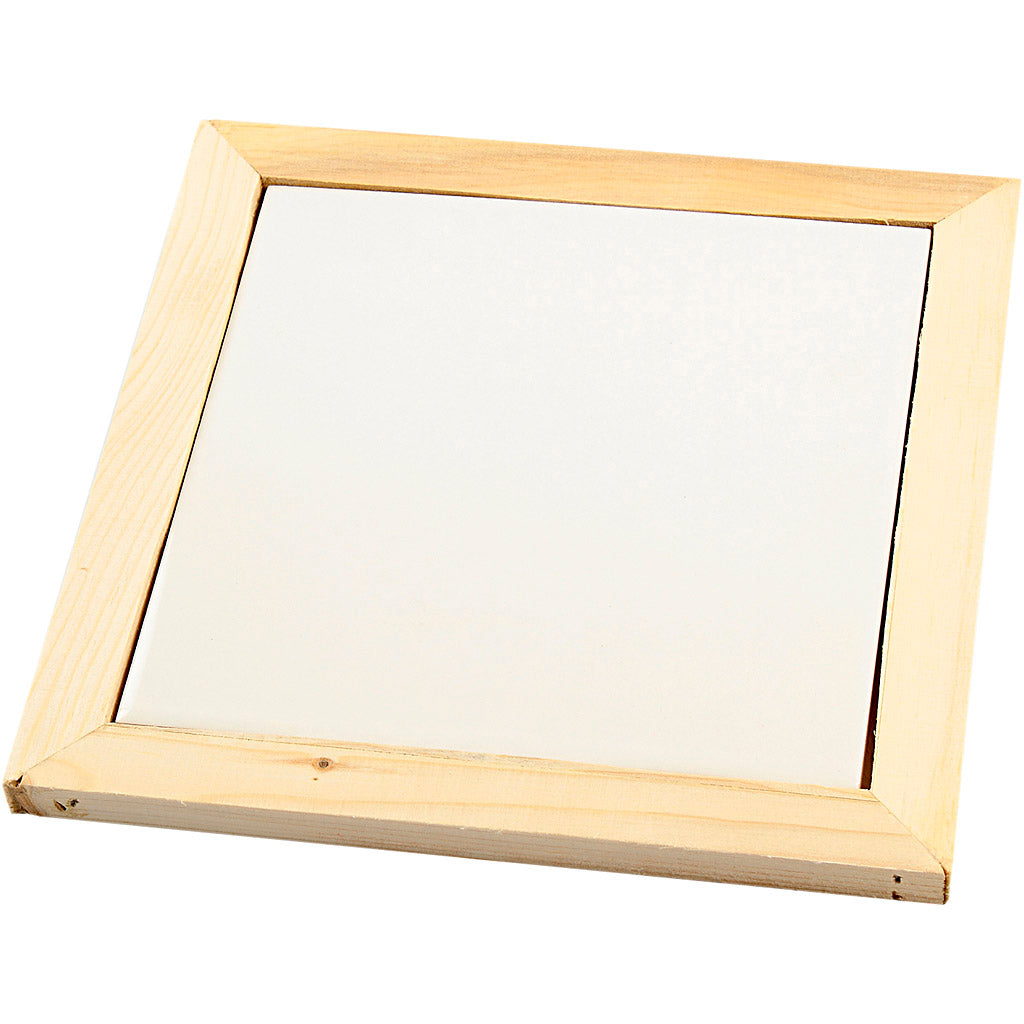 Salvamanteles con marco de madera 15x15 cm — 10 ud (1 pack)