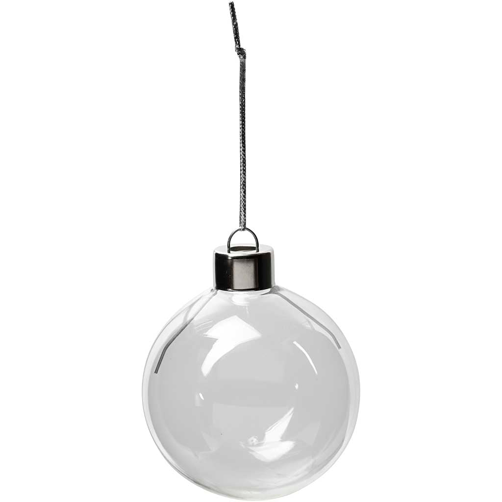 Adornos de cristal transparente ⌀ 5.9 cm — 8 ud (1 pack)