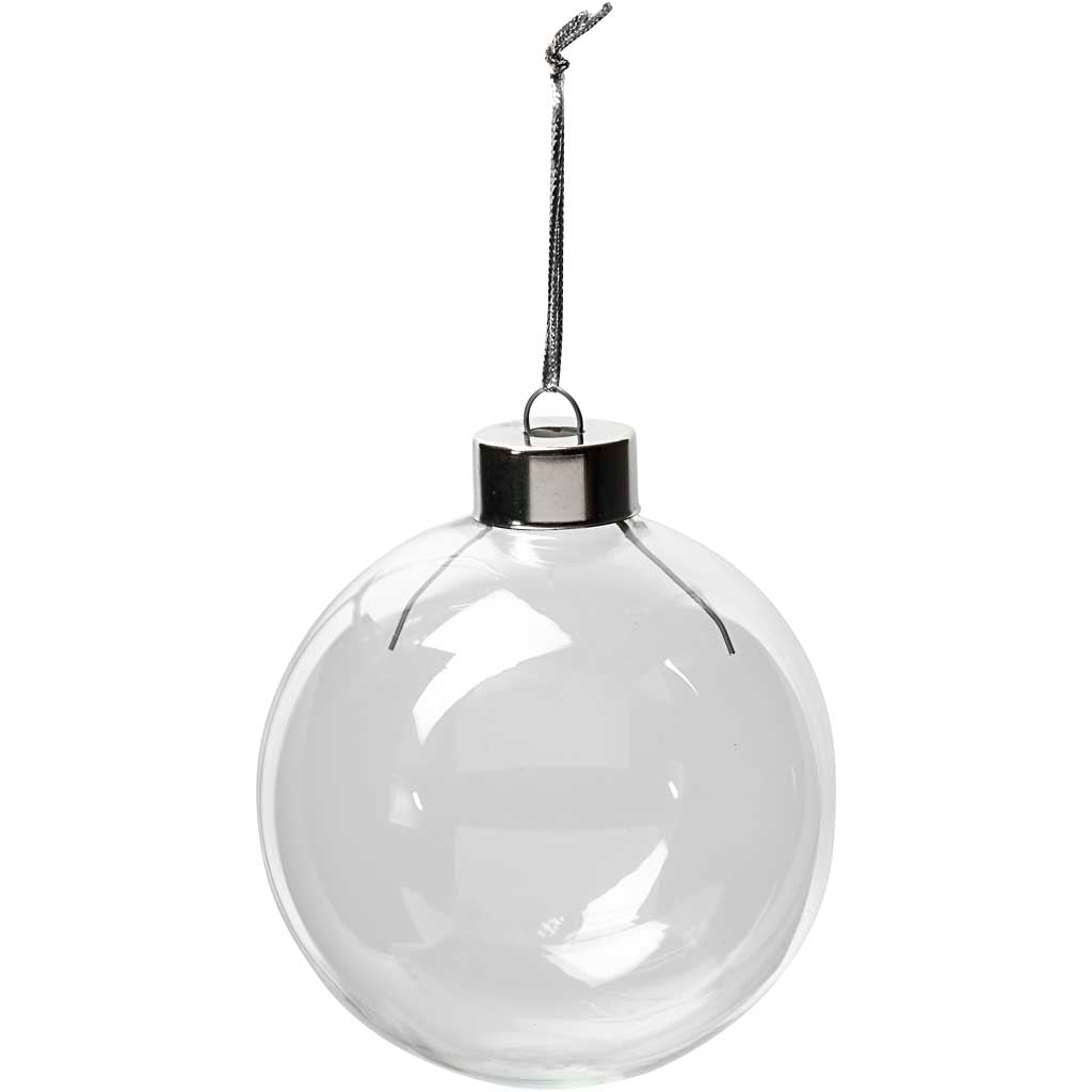 Adornos de cristal transparente ⌀ 7.9 cm — 6 ud (1 pack)