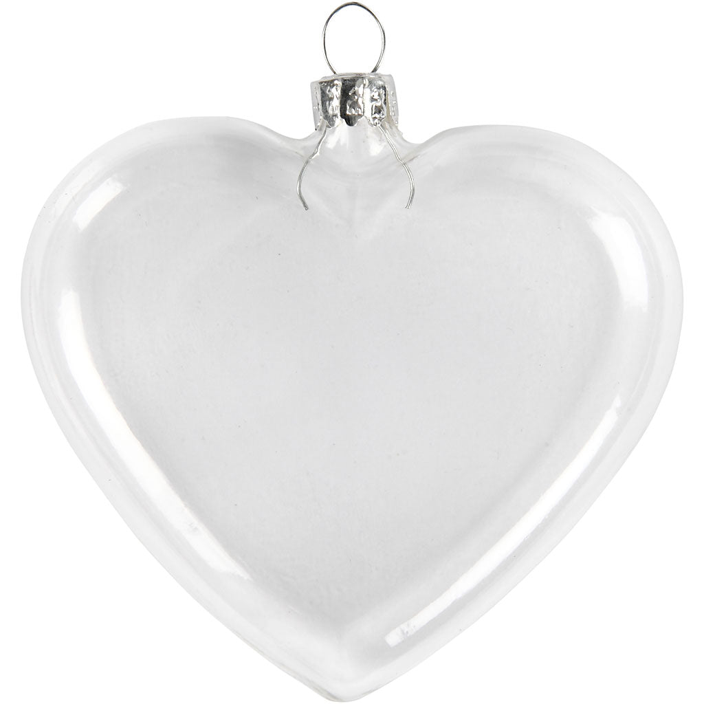 Corazón plano de cristal — 6 ud (1 pack)