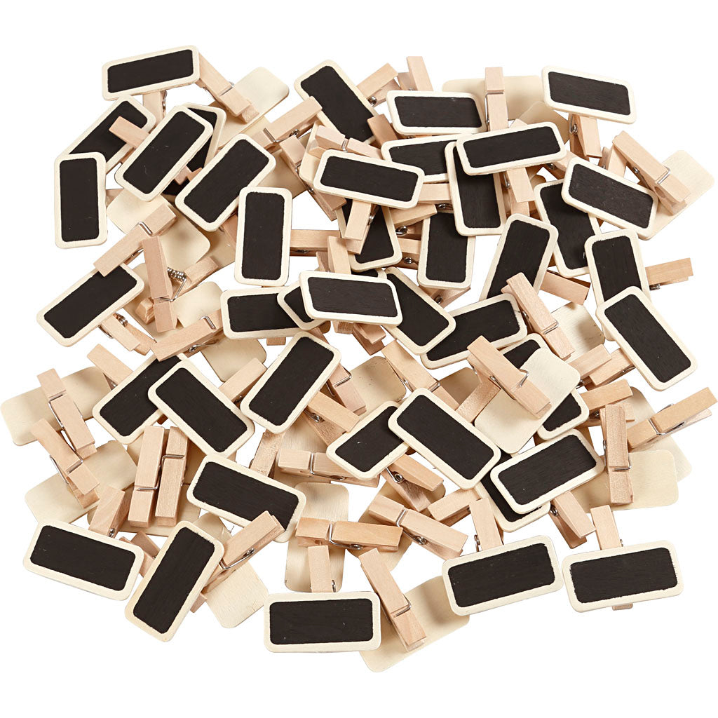 Pizarra con pinza 4x2 cm — 100 ud (1 pack)