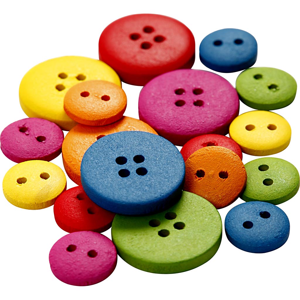 Botones de madera colores surtidos — 360 ud (1 pack)