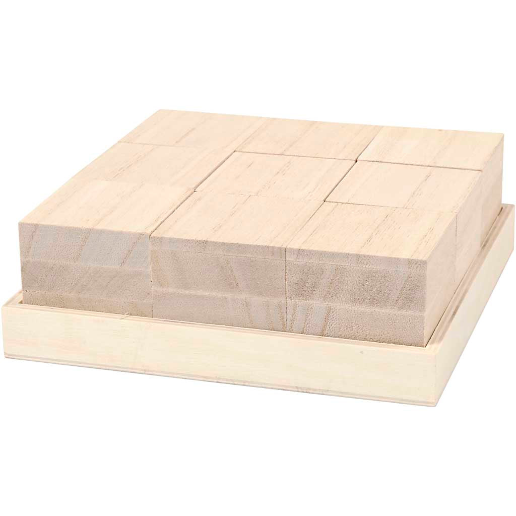 Cubos de madera 4x4x4 cm — 9 ud (1 pack)