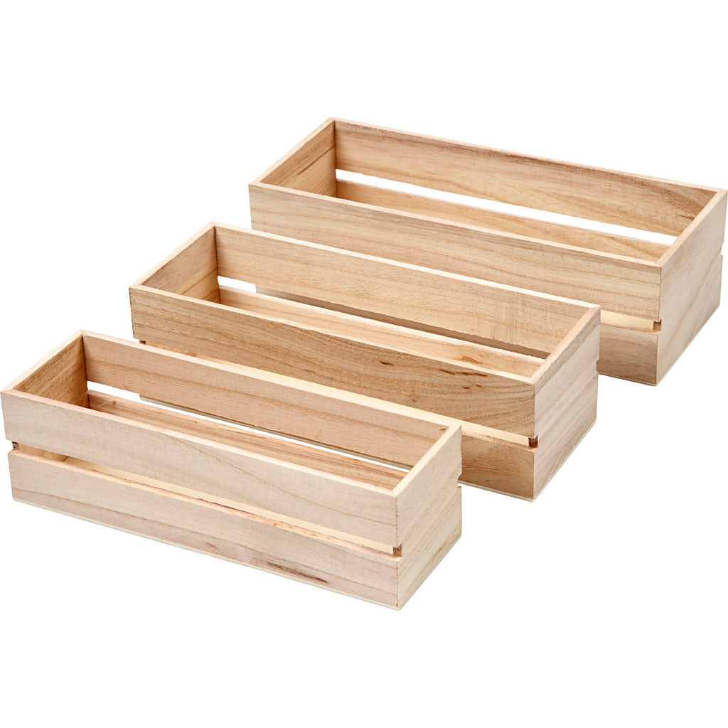 Cajas de madera — 3 ud (1 set)