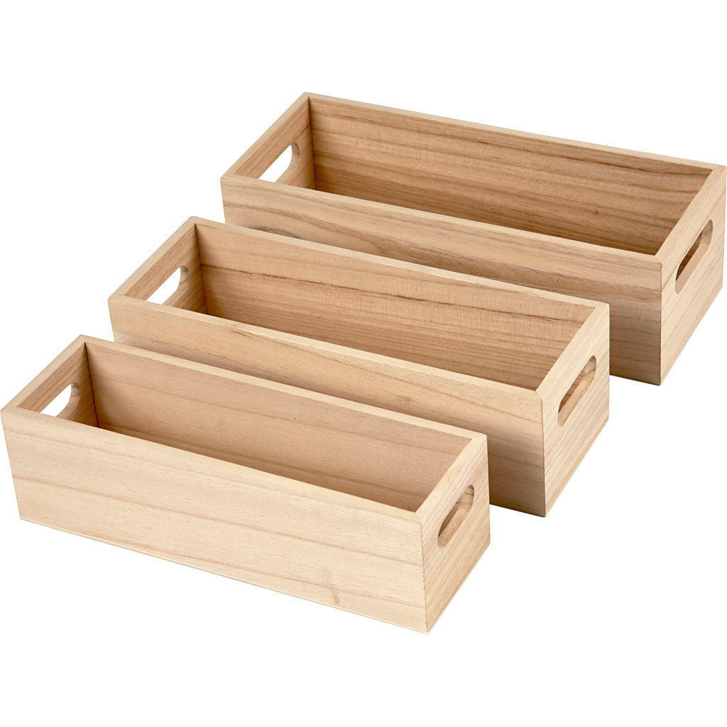 Cajas de almacenamiento de madera — 3 ud (1 set)