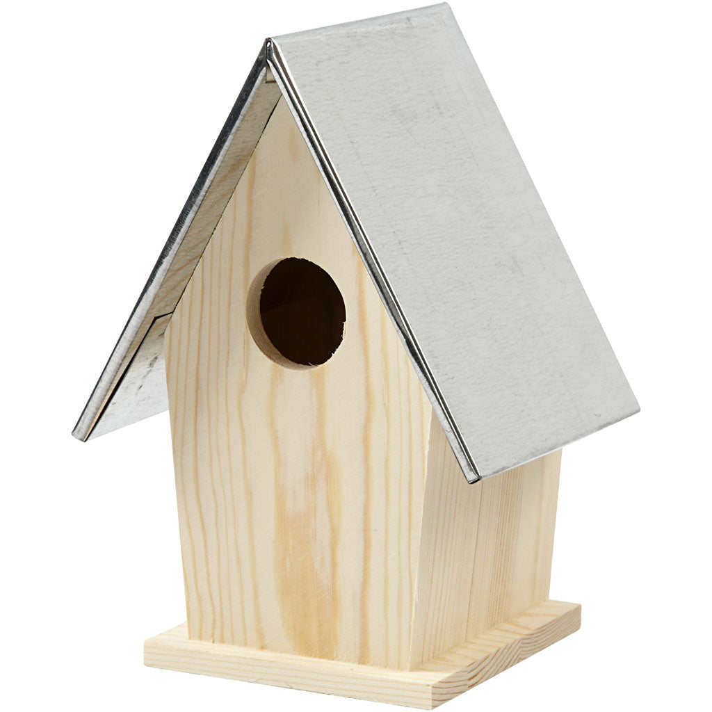 Nido para pájaros con techo de zinc 13.5x11x19 cm — 1 ud