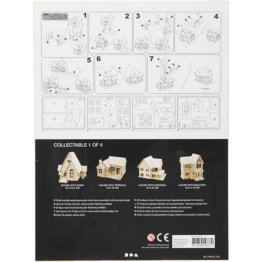 Kit de construcción 3D en madera — 1 ud