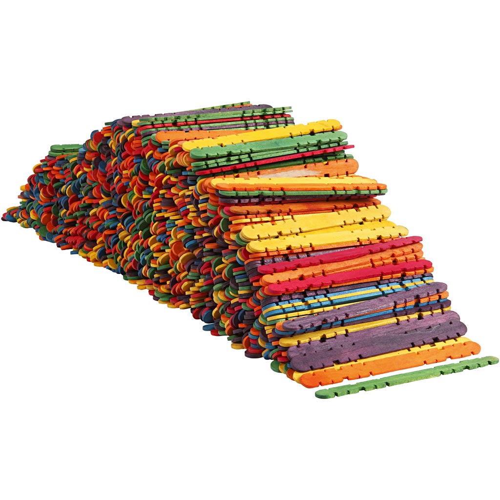 Palos de construcción colores surtidos L: 11.4 cm — 1000 ud (1 pack)