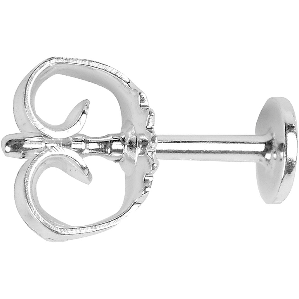 Pendientes de botón plateado ⌀ 5 mm — 10 ud (1 pack)