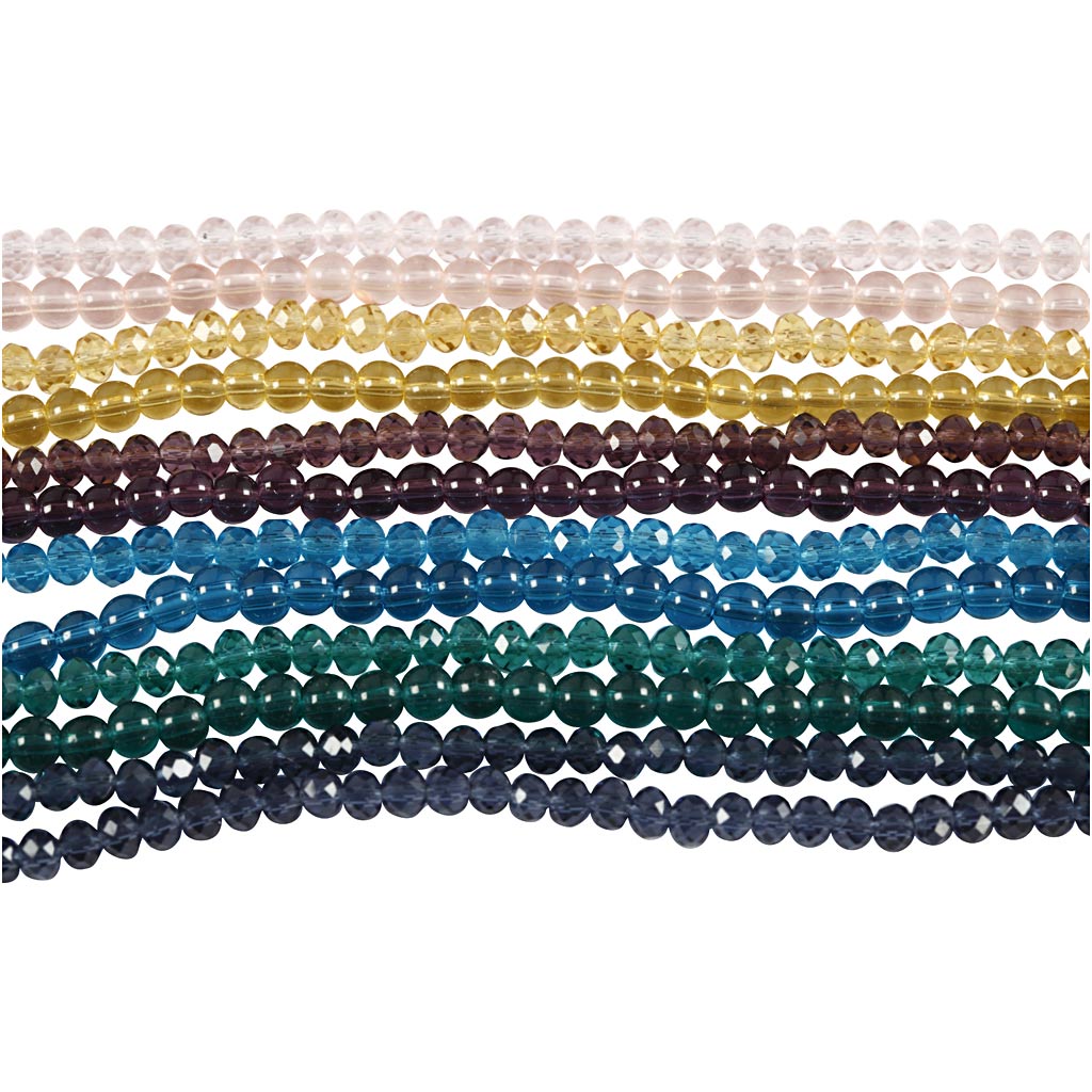 Cuentas de cristal facetadas 1 mm — 12x45 ud (1 pack)