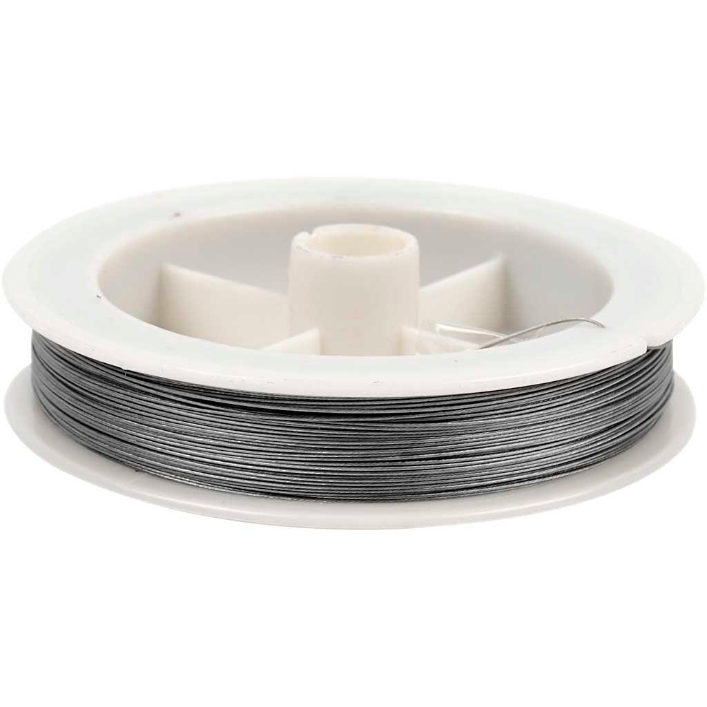 Hilo de acero para enhebrar plateado — 100 m (1 rollo)