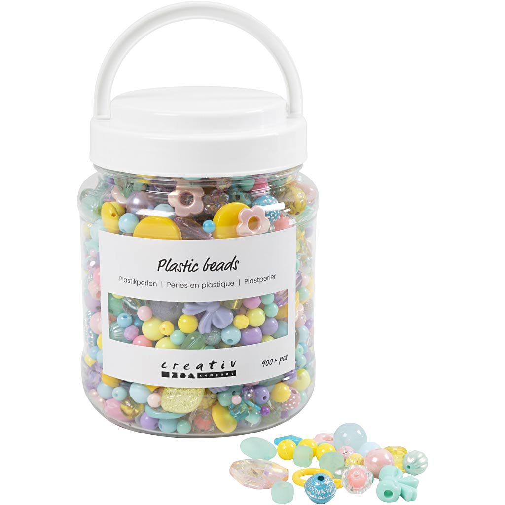 Cuentas de plástico colores surtidos 700 ml