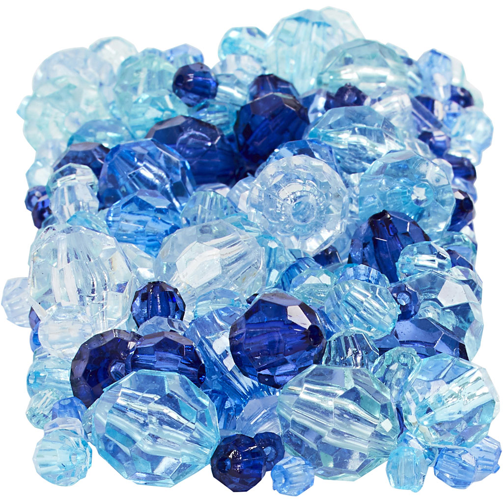 Cuentas de facetas azul 250 g