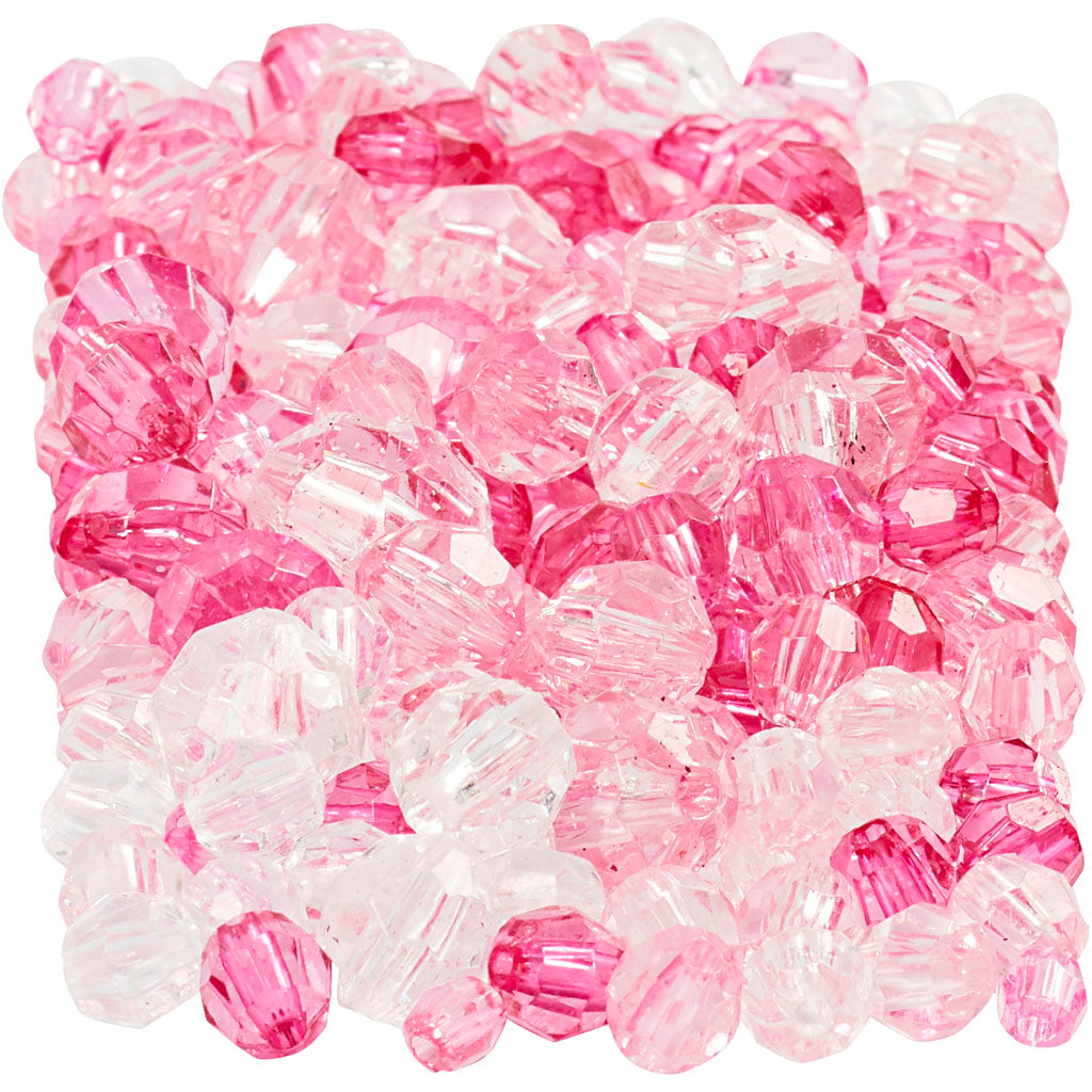 Cuentas de facetas rosa 250 g