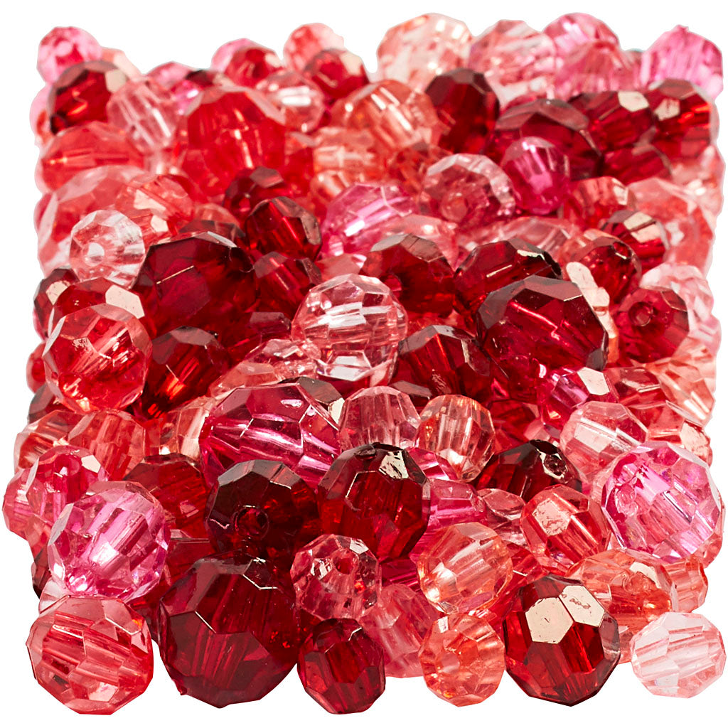 Cuentas de facetas rojo 250 g