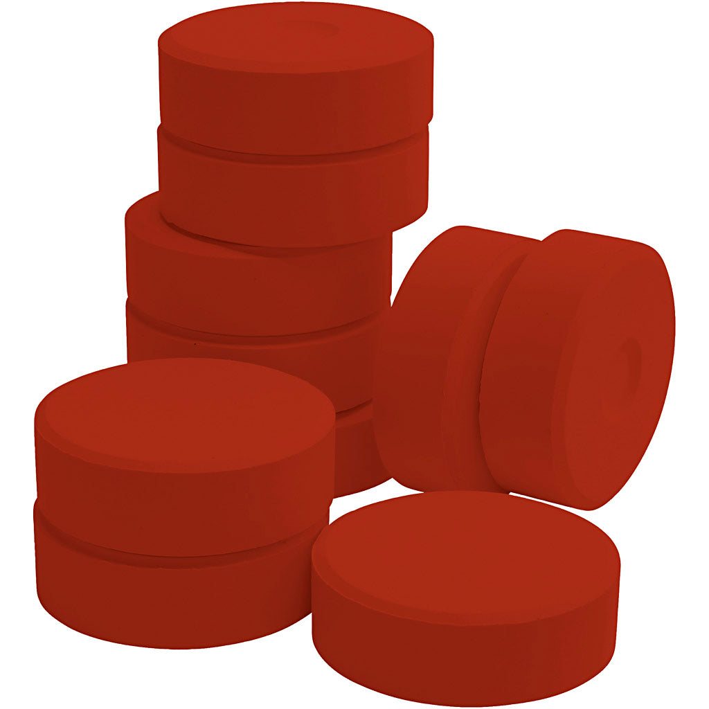 Acuarela témpera rojo ⌀ 57 mm — 10 ud (1 pack)