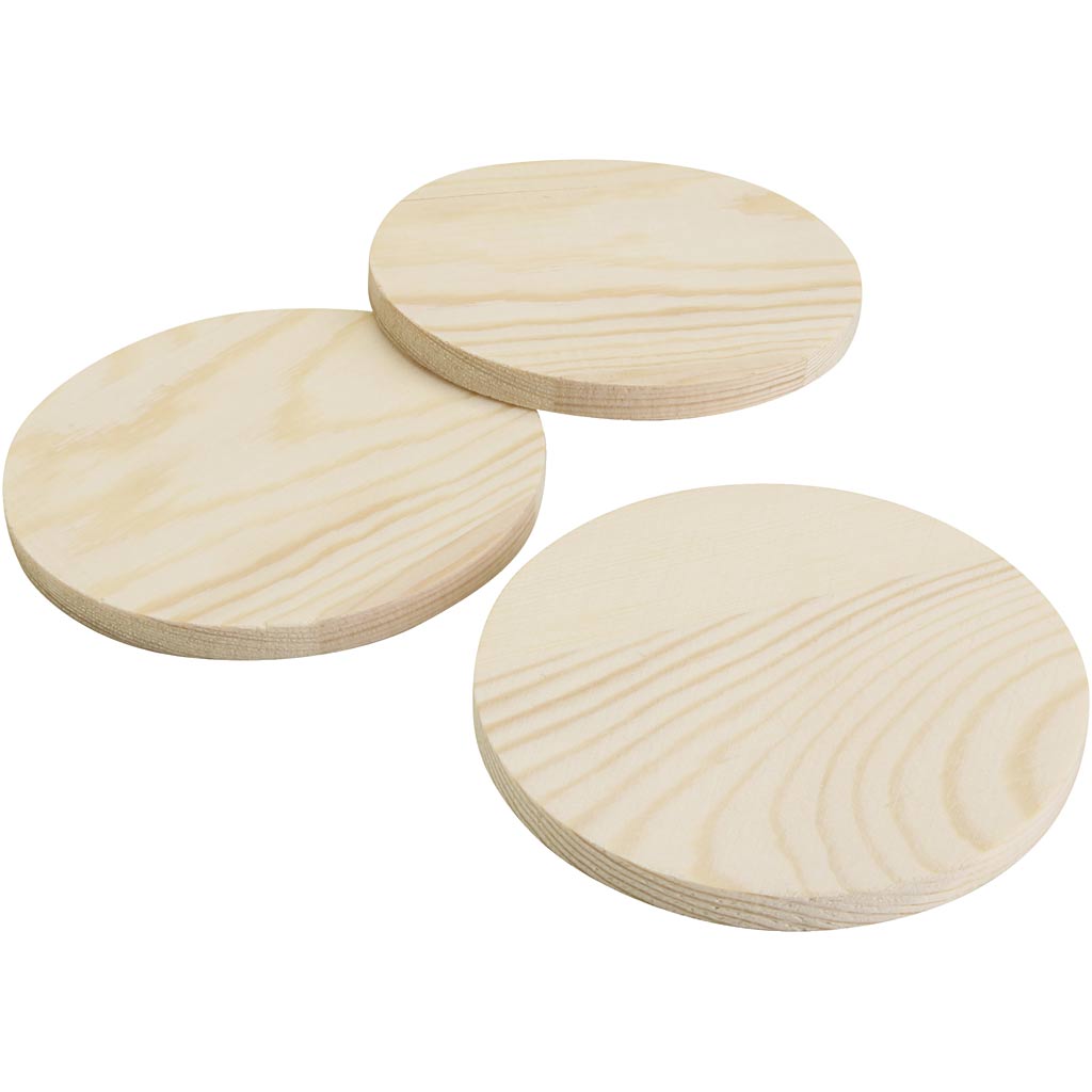 Posavasos de madera ⌀ 9 cm — 12x5 ud (1 pack)