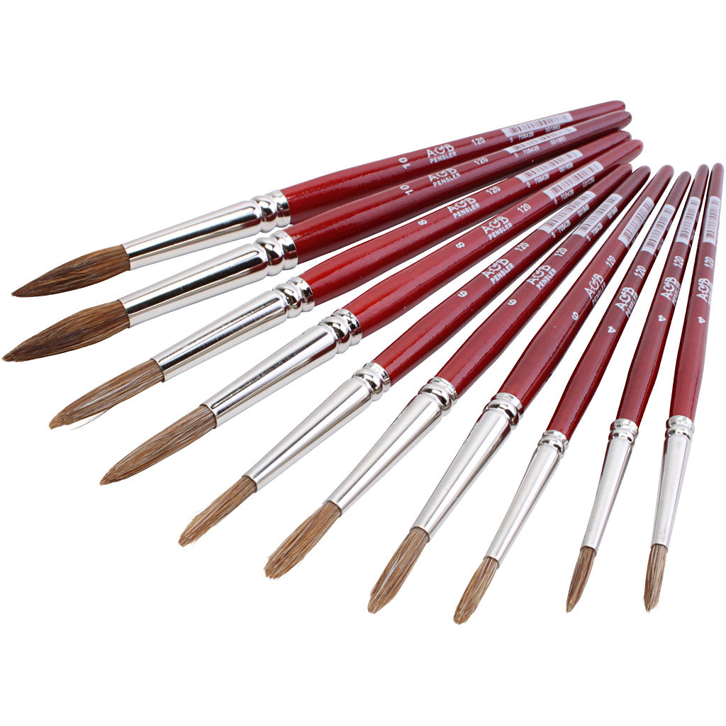 Pinceles para acuarela — 10 ud (1 pack)
